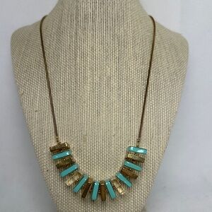 Kate Spade Gold and Aqua Necklace 18” with 2” Extender